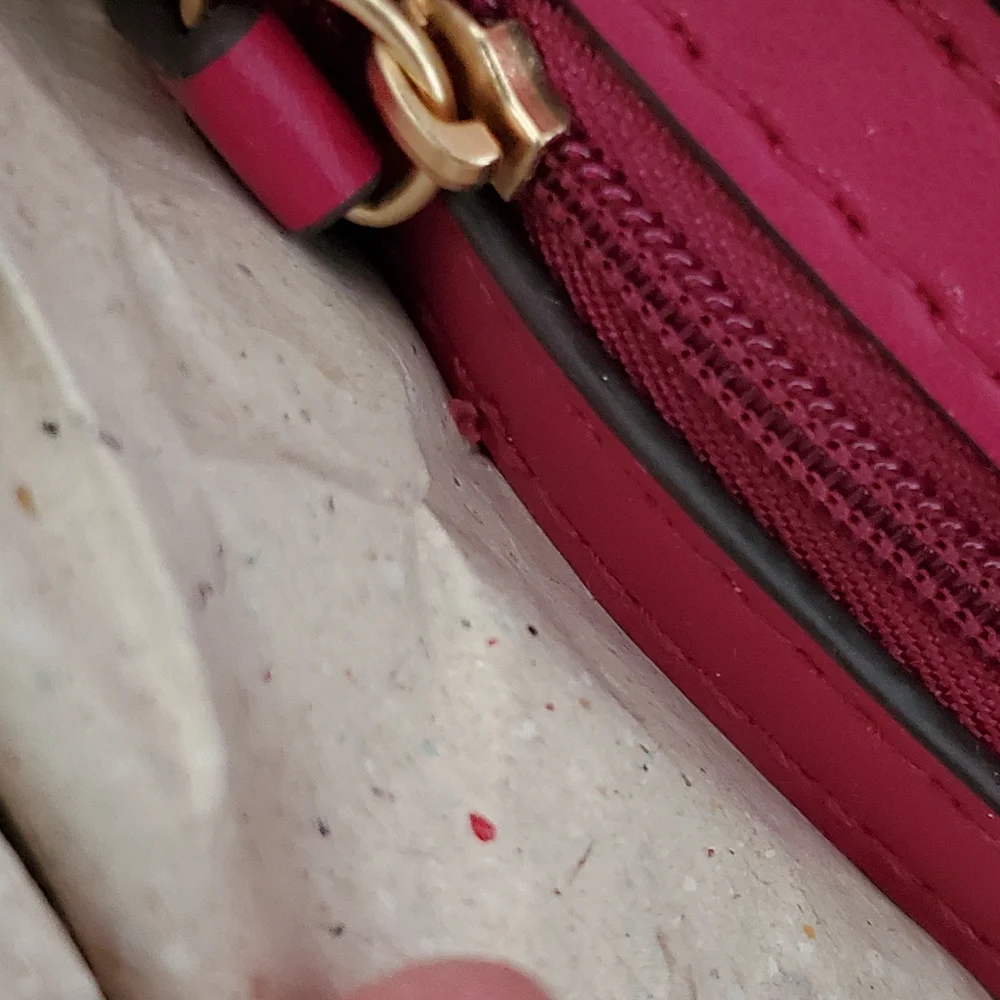 Time and Tru recycled materials puffer quilted camera bag crossbody bag magenta